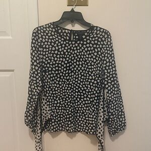 J. Crew Black and White Patterned Blouse